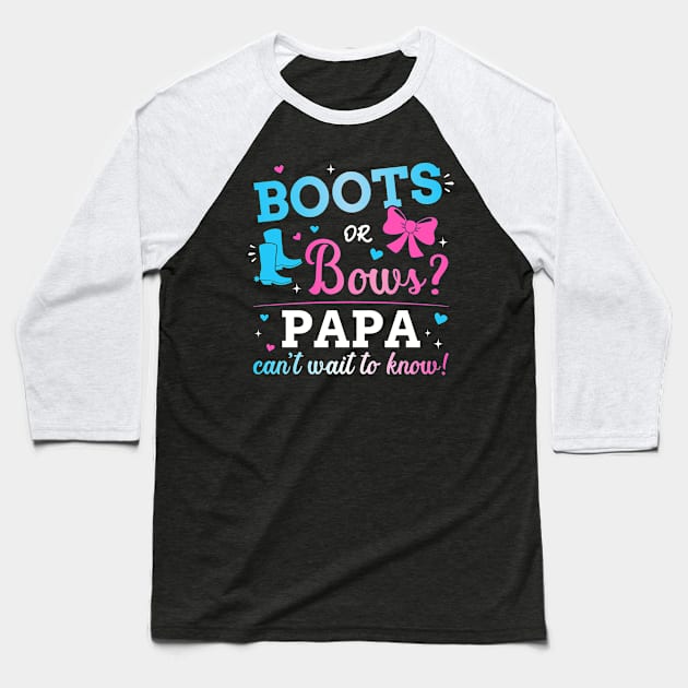 Gender reveal boots or bows papa matching baby party Baseball T-Shirt by Designzz